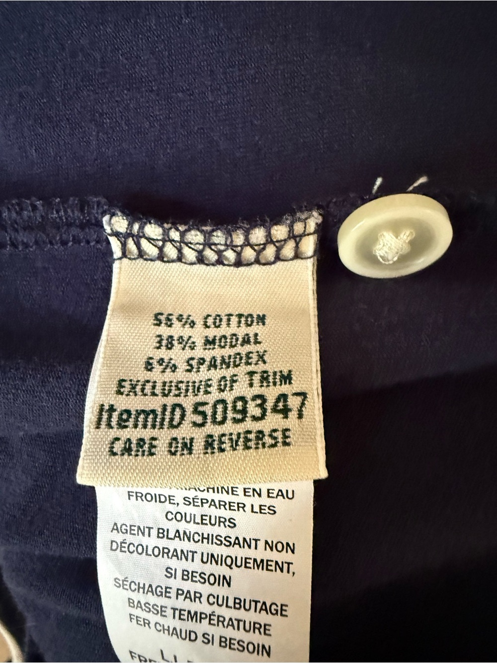 LL Bean Super Soft Shrink-Free Button-Front Long Sleeve Pajama Set Bright Navy - Picture 11 of 16